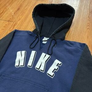 Vintage Nike Men's Hoodie Two Tone‎ Spellout 90s Made in USA Size Medium